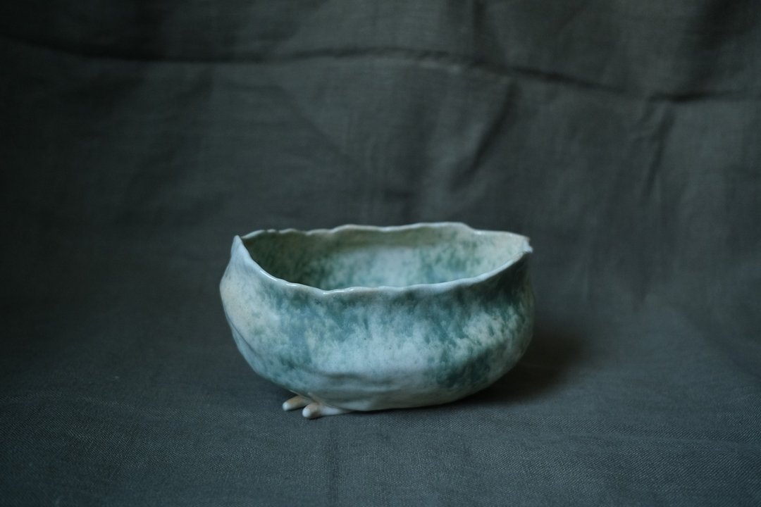 芒湖・生物六・花器・皿 - 花瓶/陶器 - 陶 绿色
