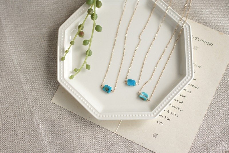 14 kgf-Blue Opal Necklace - 项链 - 宝石 蓝色