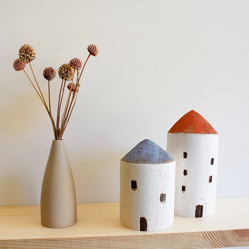 复古木质小屋摆件 Nordis Wooden Decor - 摆饰 - 木头 多色