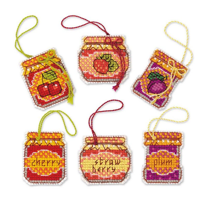 1749AC - RIOLIS 十字绣材料包 - 小小果酱罐 - 编织/刺绣/羊毛毡/裁缝 - 其他材质 