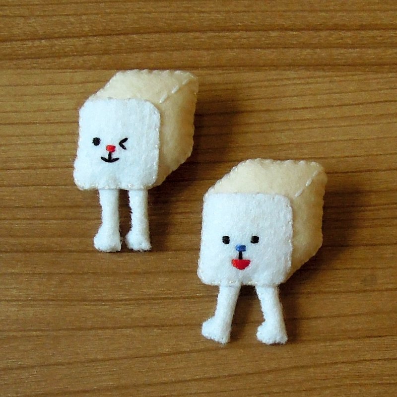 y星球_下午茶系列_小方糖别针 - 胸针 - 聚酯纤维 白色