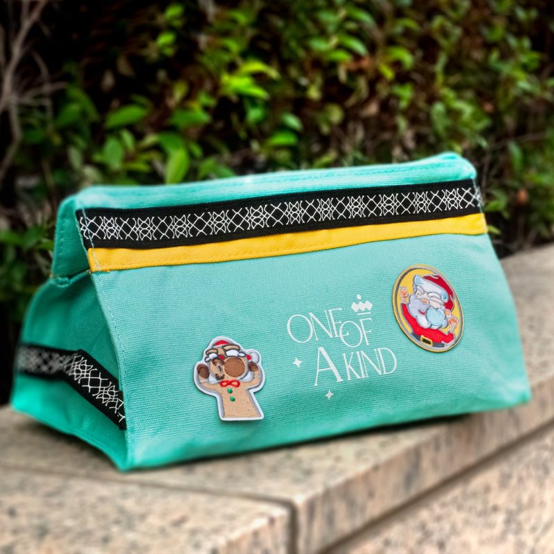 【QueeniQue】吊挂式面纸套-轻奢绿金/帆布质感 帆布包 - 纸巾盒 - 棉．麻 多色