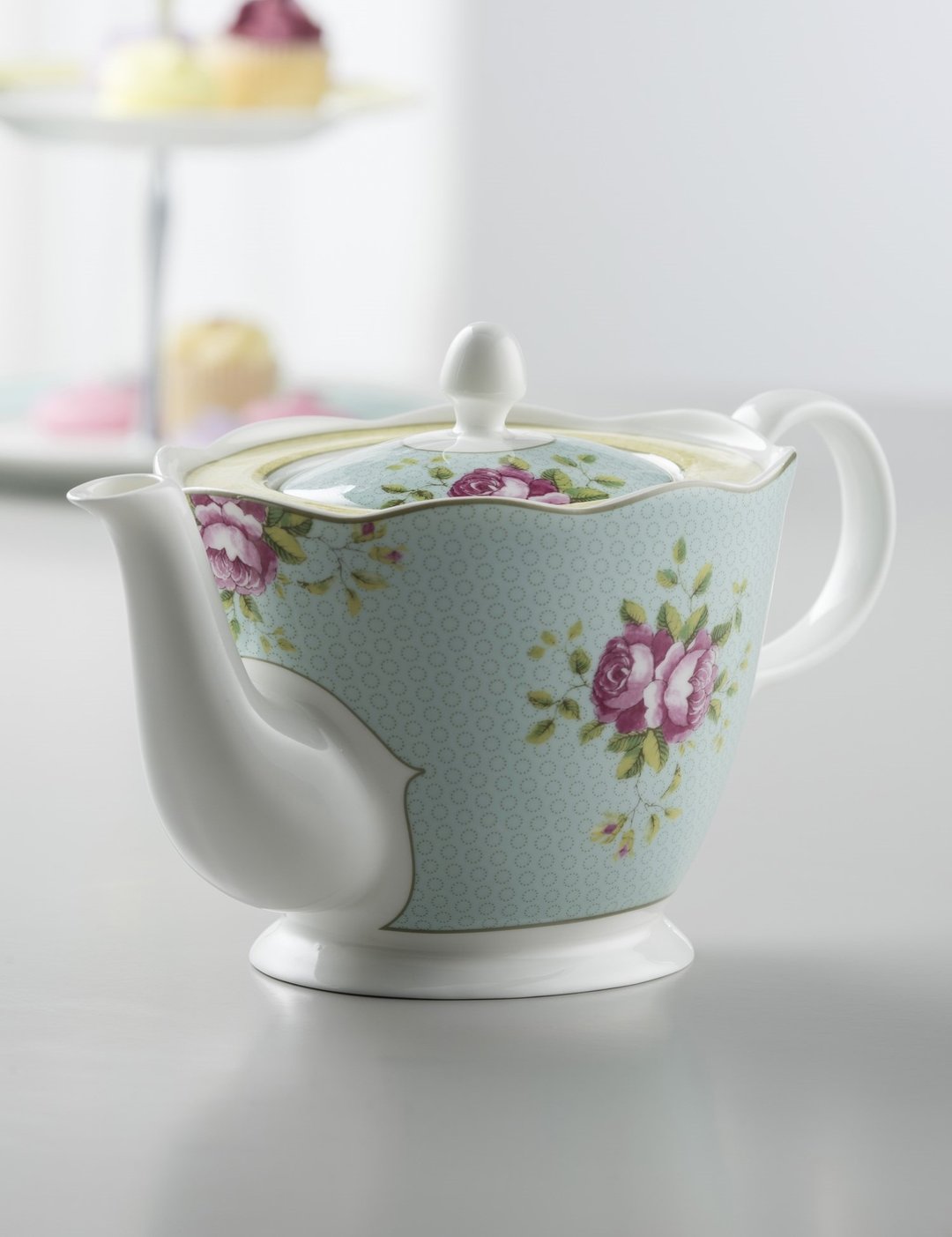 英国Aynsley 复古玫瑰系列 下午茶陶瓷茶壶1200ml - 茶具/茶杯 - 瓷 