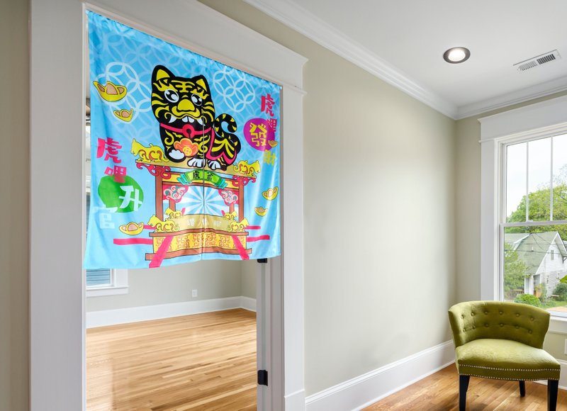 虎哩发财门帘 不含伸缩杆 - 门帘/门牌 - 棉．麻 蓝色