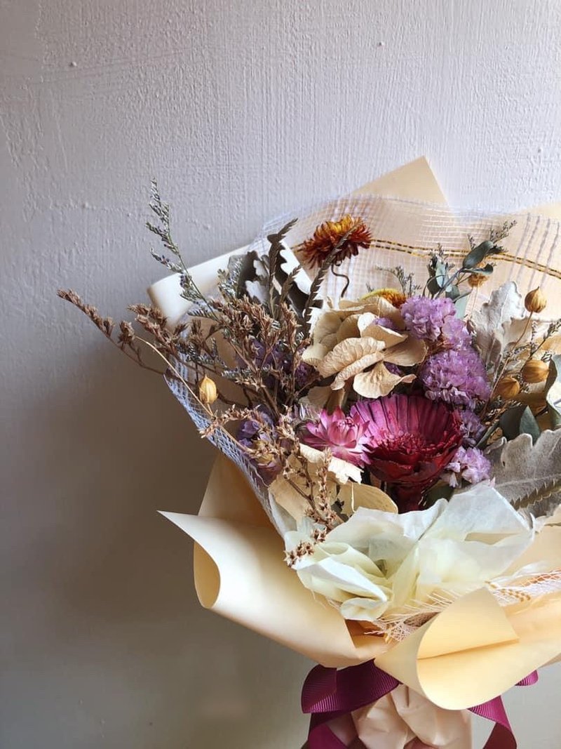 【不凋花花束S】干燥花/花束/ 情人节/毕业/交换礼物 - 干燥花/捧花 - 植物．花 