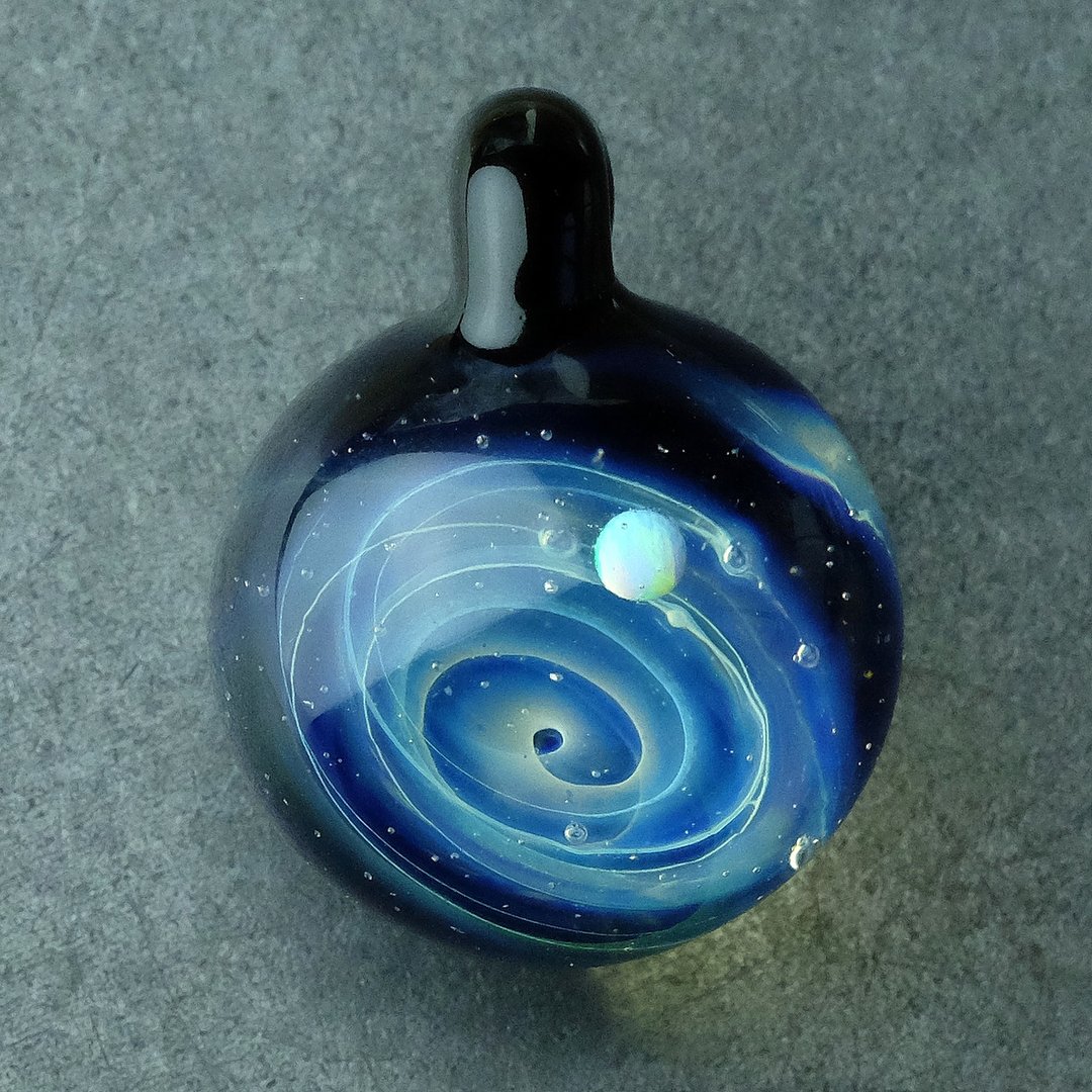 星球 宇宙 手工 玻璃 坠子 - 项链 - 玻璃 蓝色