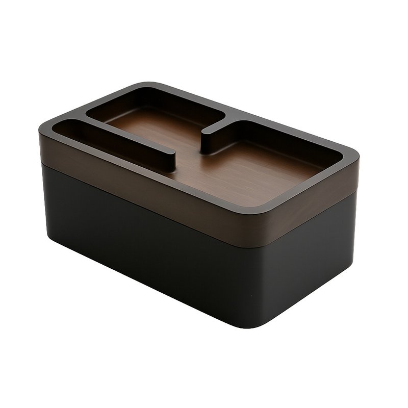 转转置物盒 实木×铝合金 磁吸收纳 送礼 企业赠礼 订制 纪念 - 收纳用品 - 木头 黑色