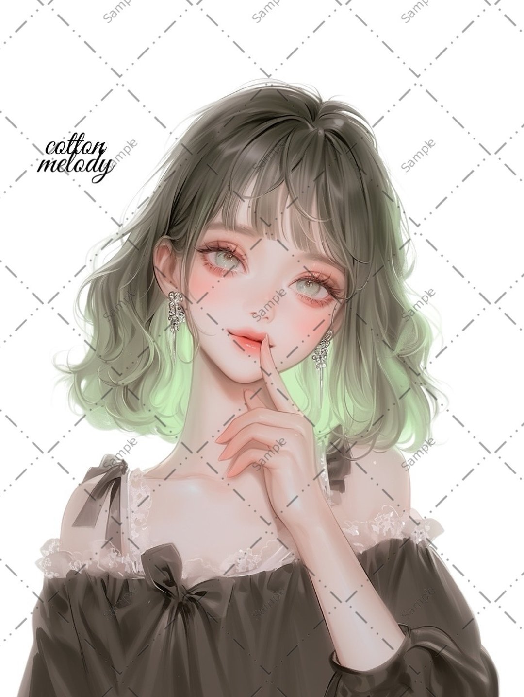 original sticker no.1438 人物贴纸 原创贴纸 人物贴纸 女孩贴纸 原创人物贴纸 - 贴纸 - 纸 