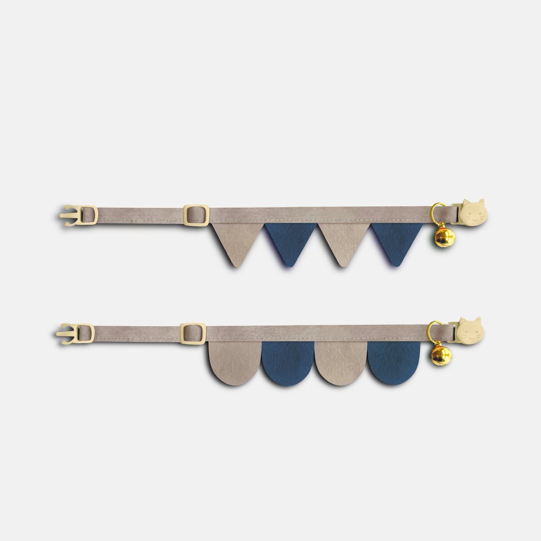 简约手工定制猫项圈GraphiteBreeze Safety Breakaway Cat Collar - 项圈/牵绳 - 棉 卡其色