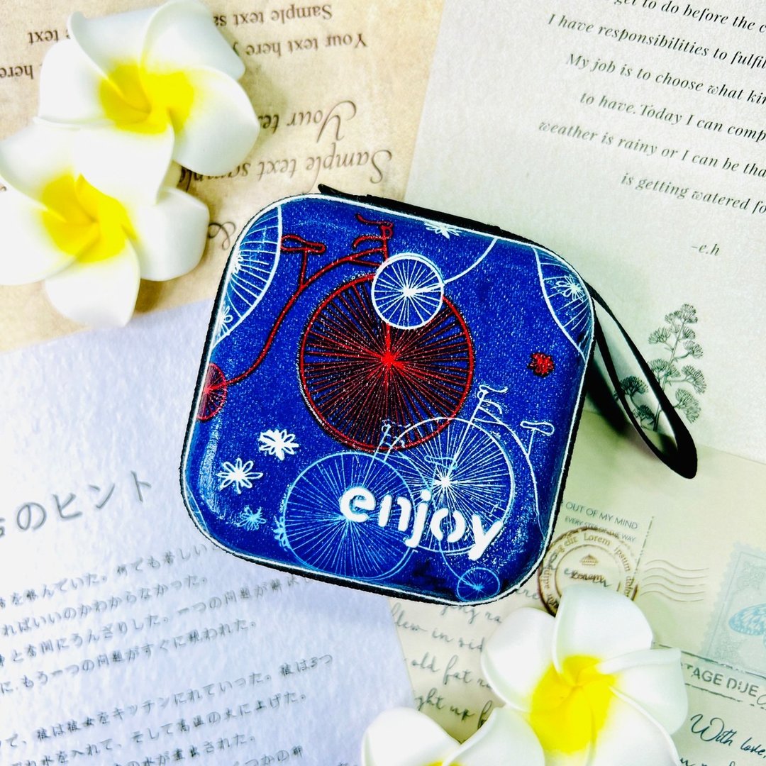 【手工礼物】花漾 – AirPods / Pro 耳机壳 小型收纳盒 - 耳机收纳 - 其他金属 蓝色