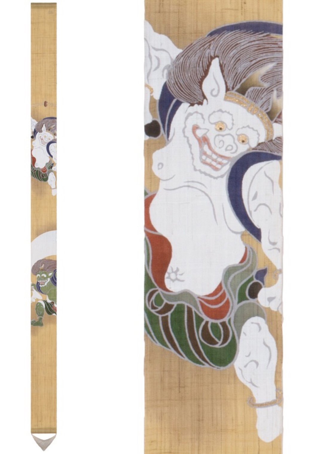 京都手绘细亚麻吊饰-风神雷神 - 摆饰 - 棉 