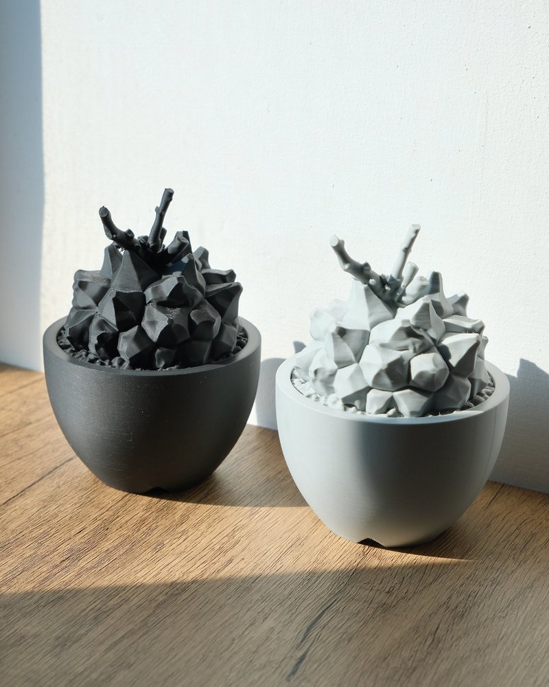 龟甲龙造型 线香炉/线香座/原创设计/3D打印/多肉块根植物/送礼 - 摆饰 - 塑料 黑色