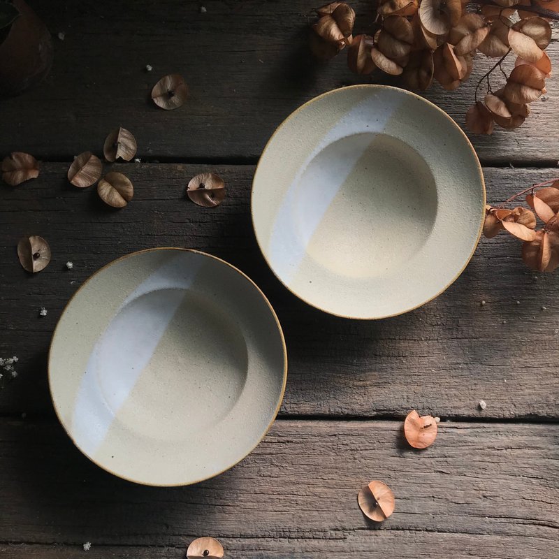 燕麦色深皿_两入组 - 碗 - 陶 卡其色
