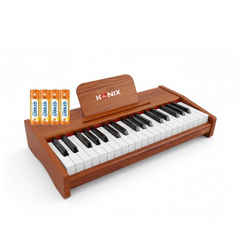 【KONIX】漳音 37键木质电钢琴 GA37 附电池 免插电 学习电子琴 - 吉他/乐器 - 木头 咖啡色