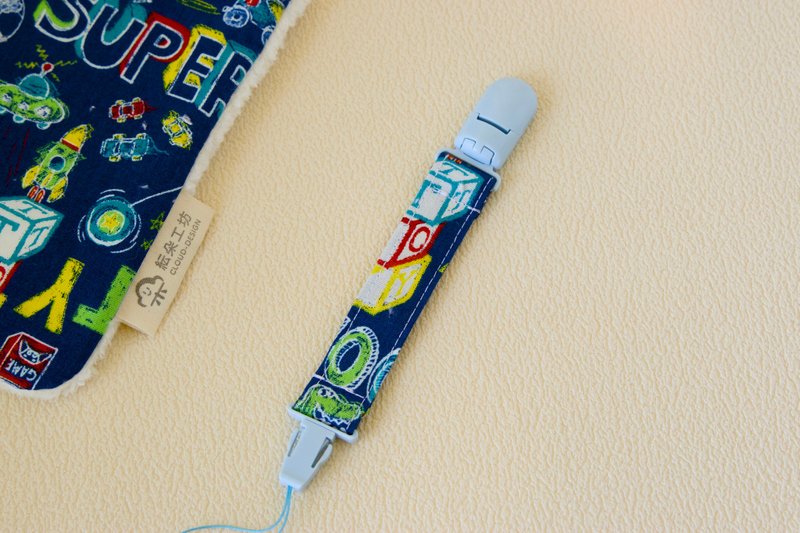 手绘涂鸦 手作奶嘴链 奶嘴夹 - 奶瓶/奶嘴 - 棉．麻 黑色