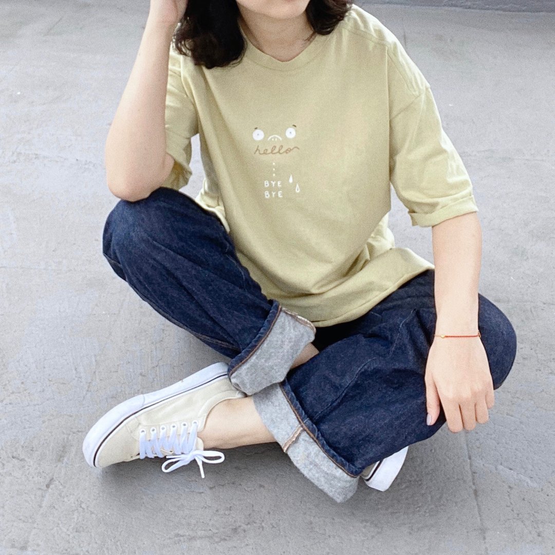 尴尬癌- 苹果绿// T-shirt - 女装 T 恤 - 棉 绿色