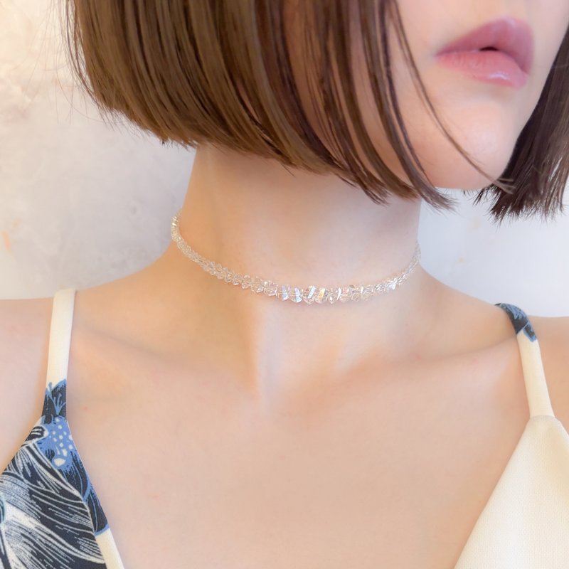 透明色 / 冰之记忆碎片 / 玻璃线材颈圈 SV665CL - 项链 - 其他材质 透明