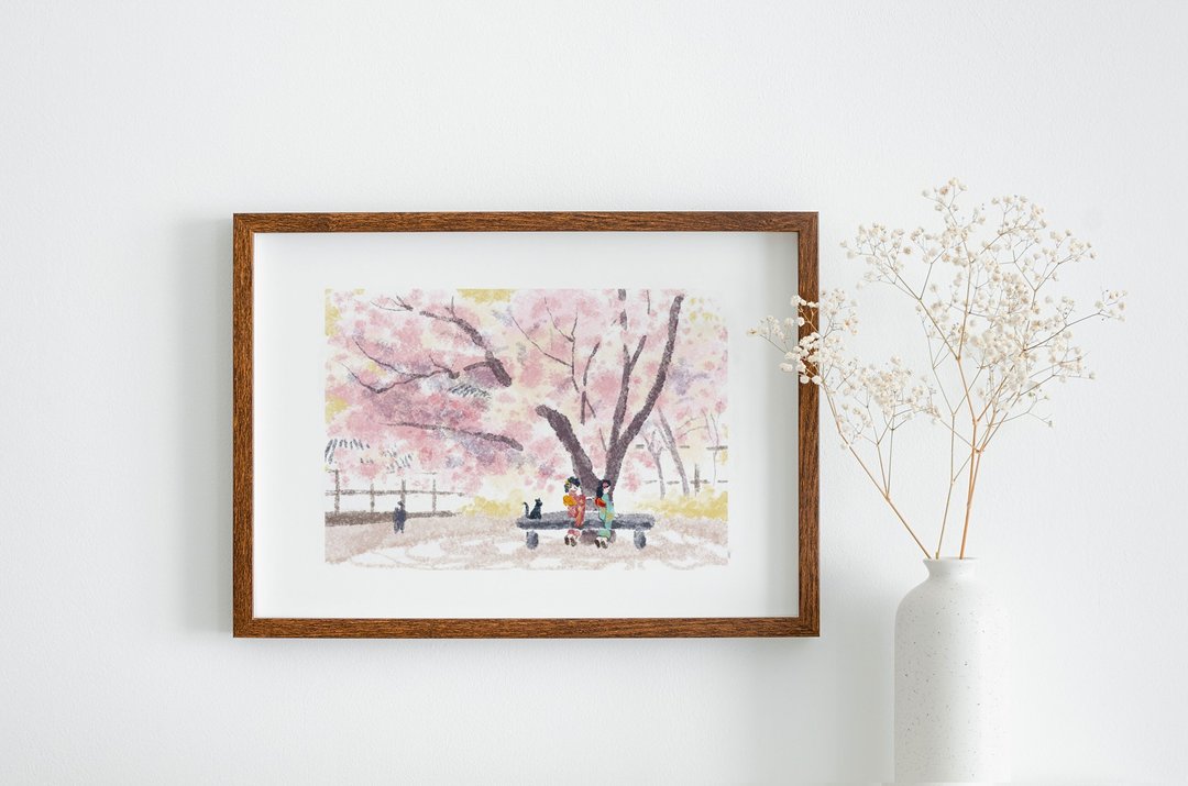 樱花树下 - 猫之城精选 / 复制画 / 猫 / 樱花 / 装饰画 / 挂画 - 海报/装饰画/版画 - 纸 多色