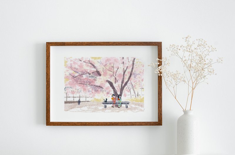 樱花树下 - 猫之城精选 / 复制画 / 猫 / 樱花 / 装饰画 / 挂画 - 海报/装饰画/版画 - 纸 多色