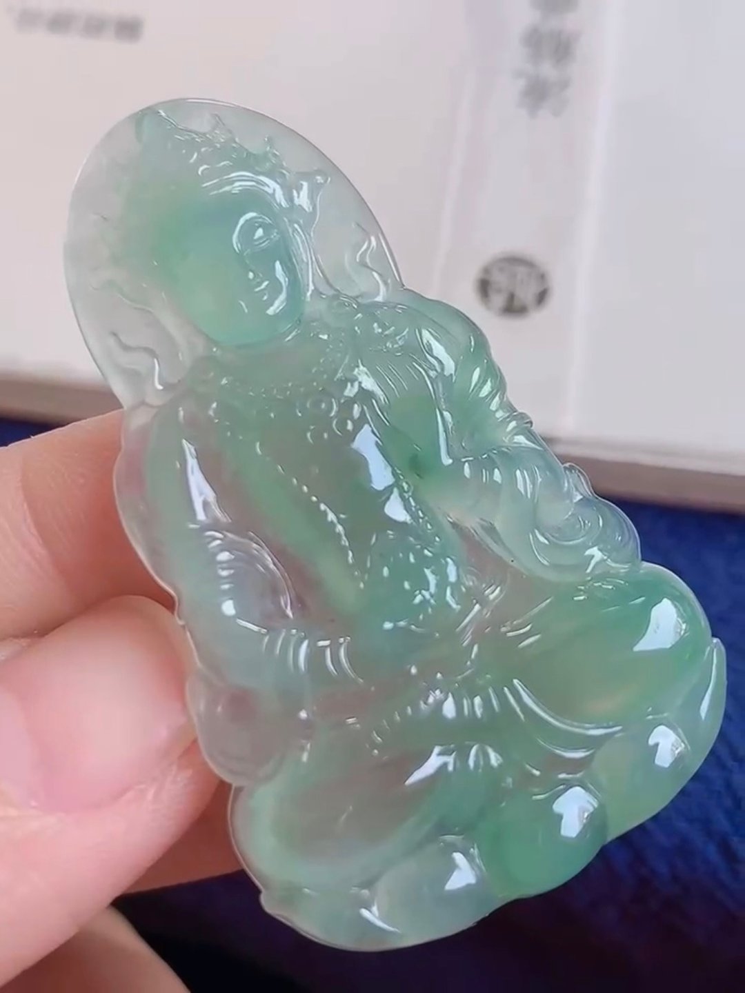 天然翡翠 缅甸 A玉 玉镯 • 冰种翡翠绿度母吊坠 - 戒指 - 玉石 绿色