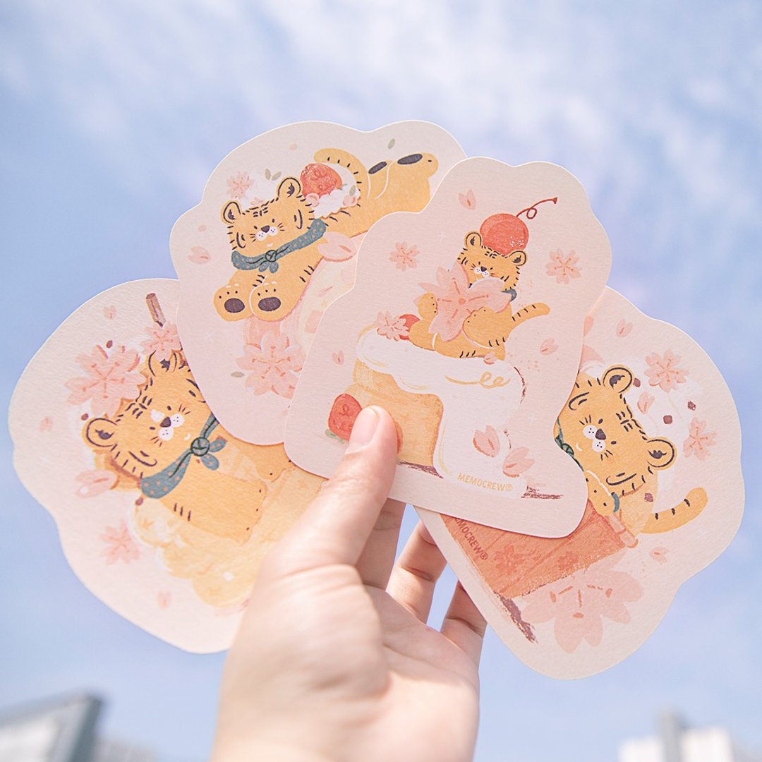 PONGPONGFU蓬蓬虎 | 樱花甜品 异形明信片 - 卡片/明信片 - 纸 