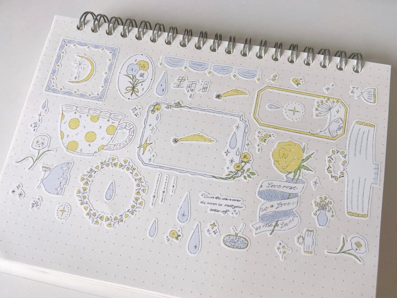 星雨泪 合成紙 切模 貼紙卷 膠帶 3米卷 - 纸胶带 - 其他材质 多色