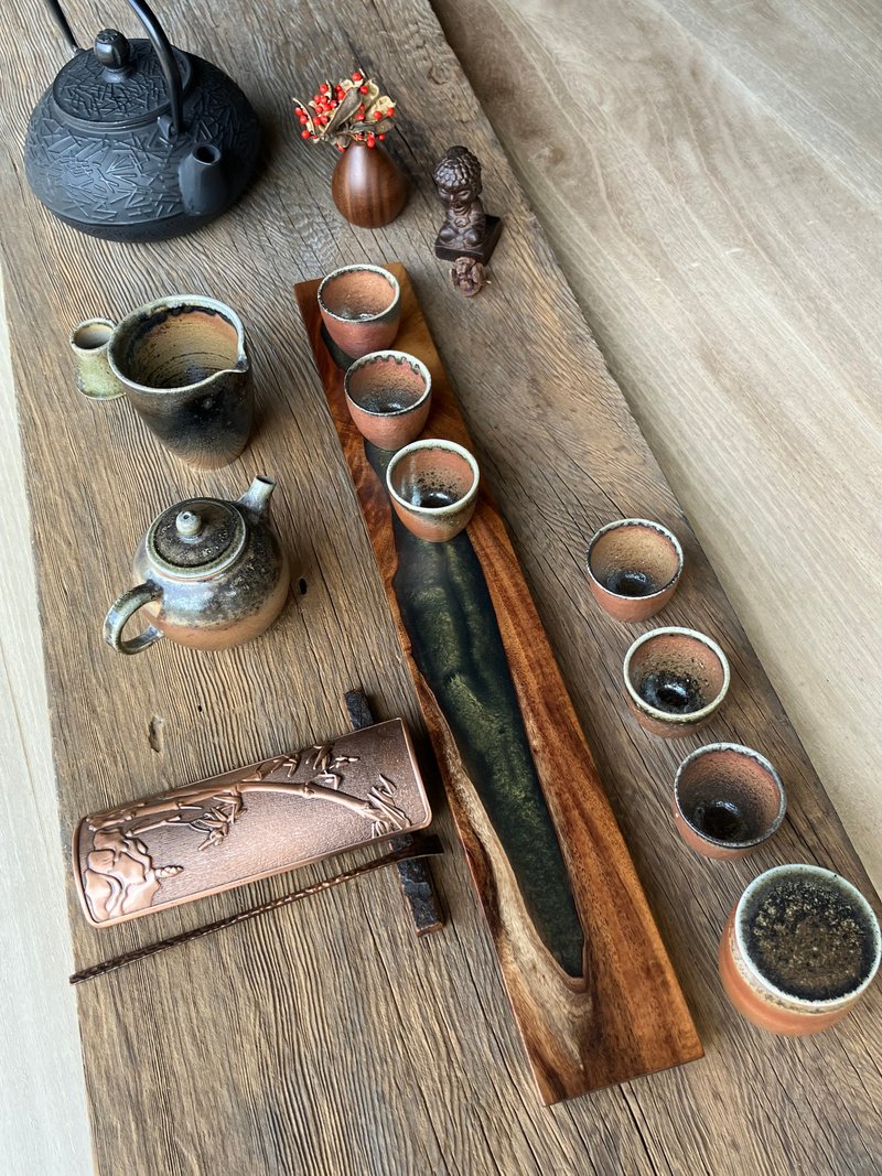 HO MOOD 解构系列—手作 原木茶盘 - 杯垫 - 木头 咖啡色