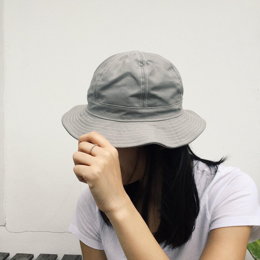 Light Gray Canvas Bucket Hat /Daisy mae /Daily use - 帽子 - 其他材质 灰色