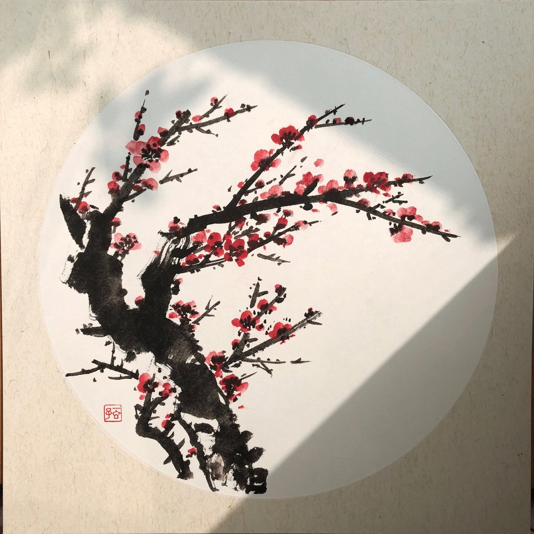 梅香 国画 原画 水墨画 - 海报/装饰画/版画 - 纸 红色