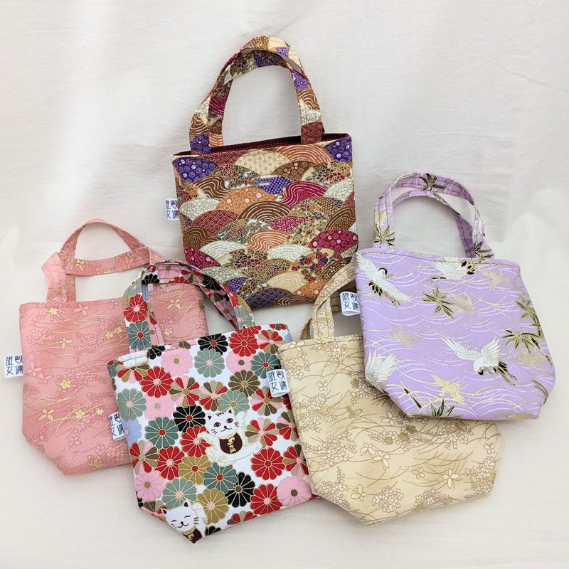 小提袋|饮料提袋|散步手袋---多种花色,不定期更新喔!! - 随行杯提袋/水壶袋 - 棉．麻 多色