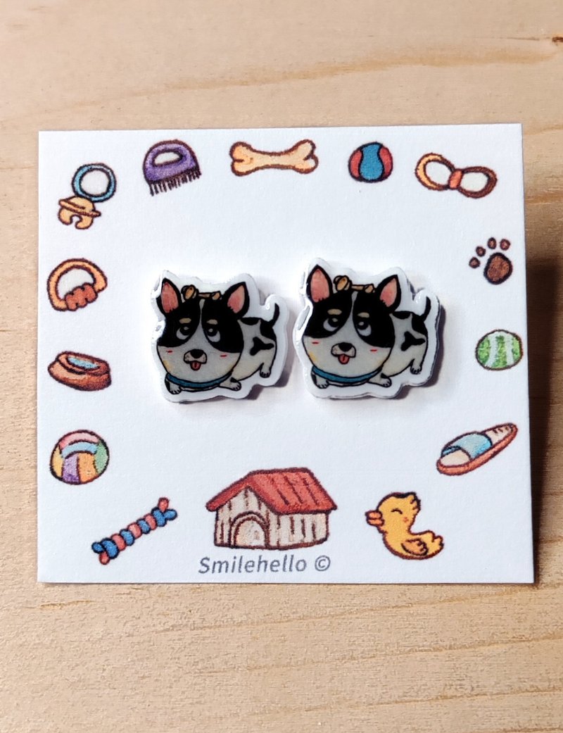 耳针/耳夹/耳环 手工制作 吉娃娃 - 一对 - 耳环/耳夹 - 其他材质 多色