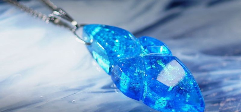 [Made to order] Healing blue flame --Healing blue flame - - 项链 - 玻璃 蓝色
