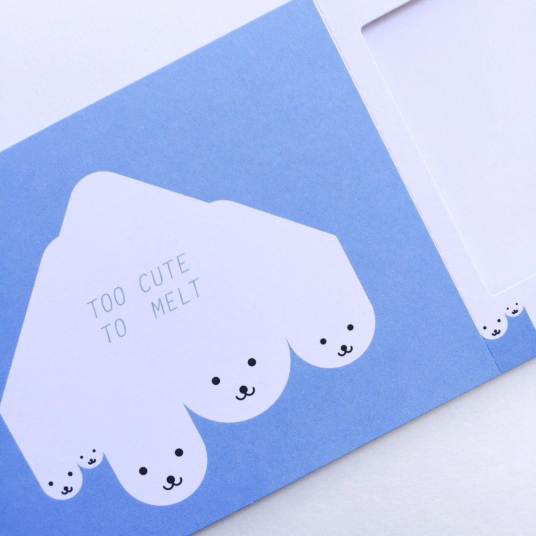 Pin Cards - Summer / 可爱到融化 相框卡‘ 2张以上包邮喔！（含）’ - 卡片/明信片 - 纸 蓝色