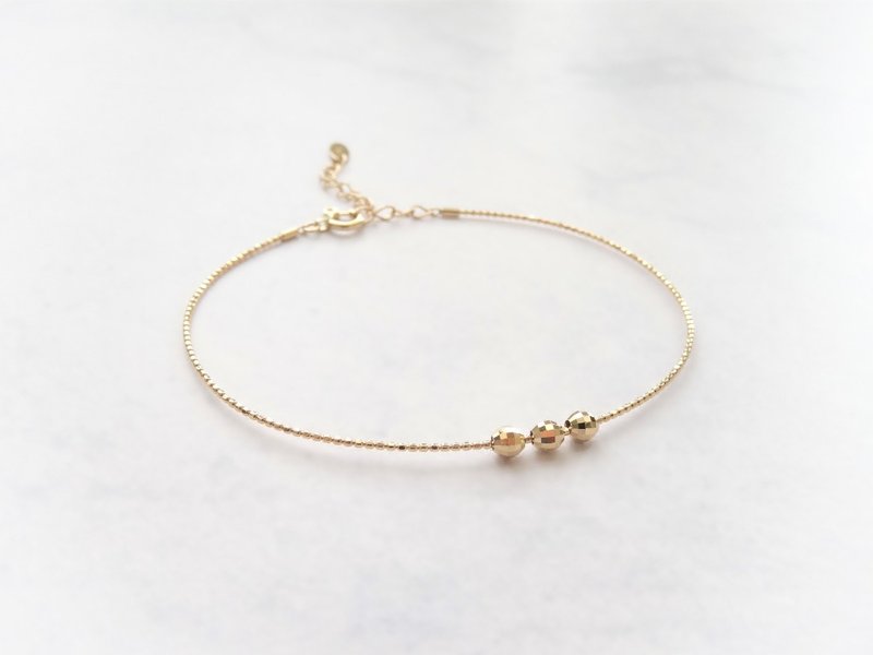 日本 18K 金镜面切割球 disco mirror ball 极细可调整记忆手环 - 手链/手环 - 贵金属 金色