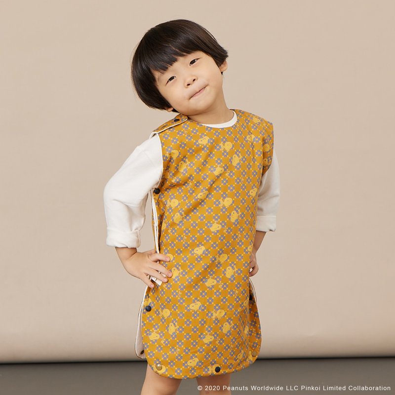 宝宝防踢被/限定花色/印花乐xPeanuts - 复古花砖 - 包屁衣/连体衣 - 棉．麻 橘色