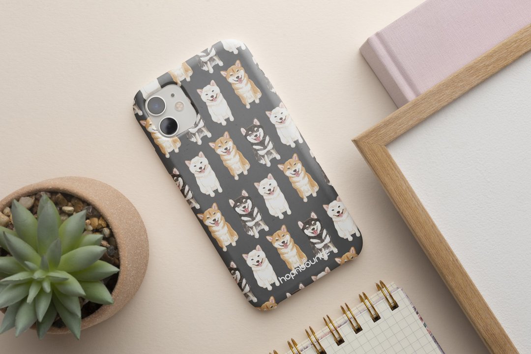 柴犬 防摔手机壳 (支持全系列 iPhone) - 手机壳/手机套 - 塑料 灰色