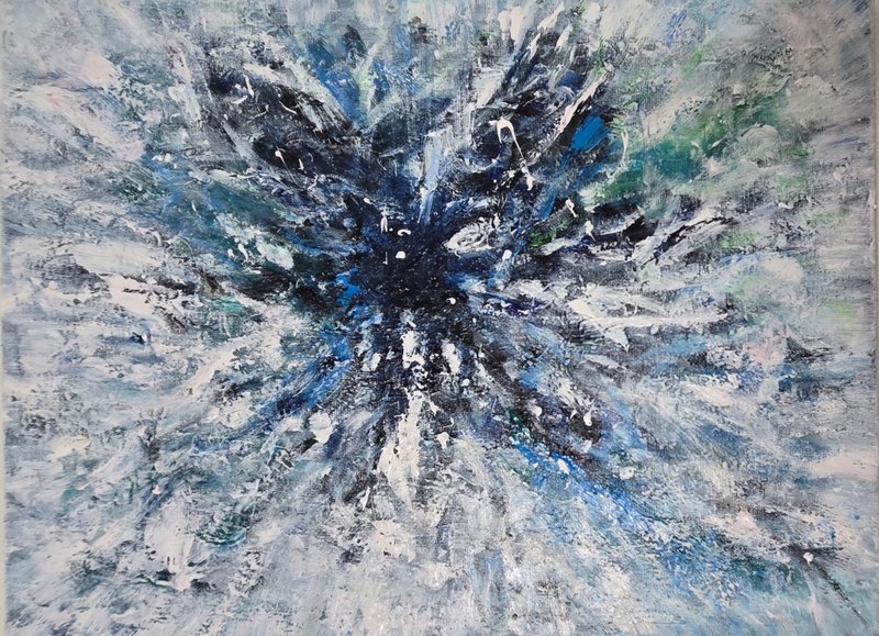 【冬.海】压克力画/丙烯抽象/疗愈艺术画/心灵能量/原创手绘/送礼 - 摆饰 - 压克力 