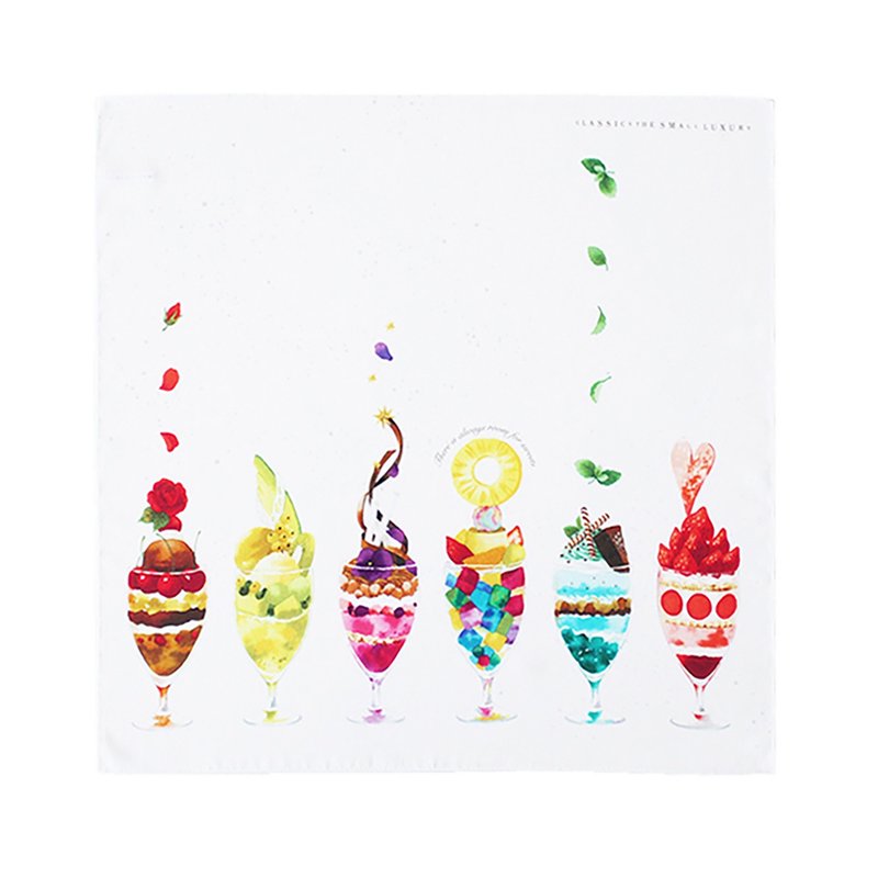 圣代 白色 手帕 41×41cm 100%纯棉 日本制造 - 手帕/方巾 - 棉．麻 白色