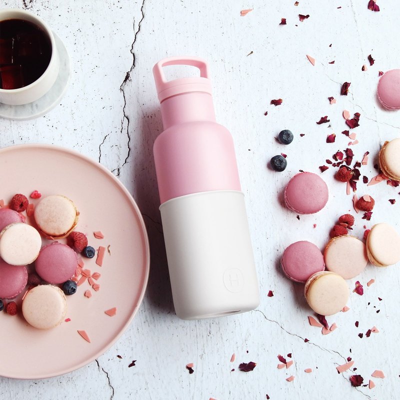【雪白-玫瑰粉】 美国HYDY时尚保温水瓶 | CinCin Déco系列480ml - 水瓶/水壶 - 其他金属 粉红色