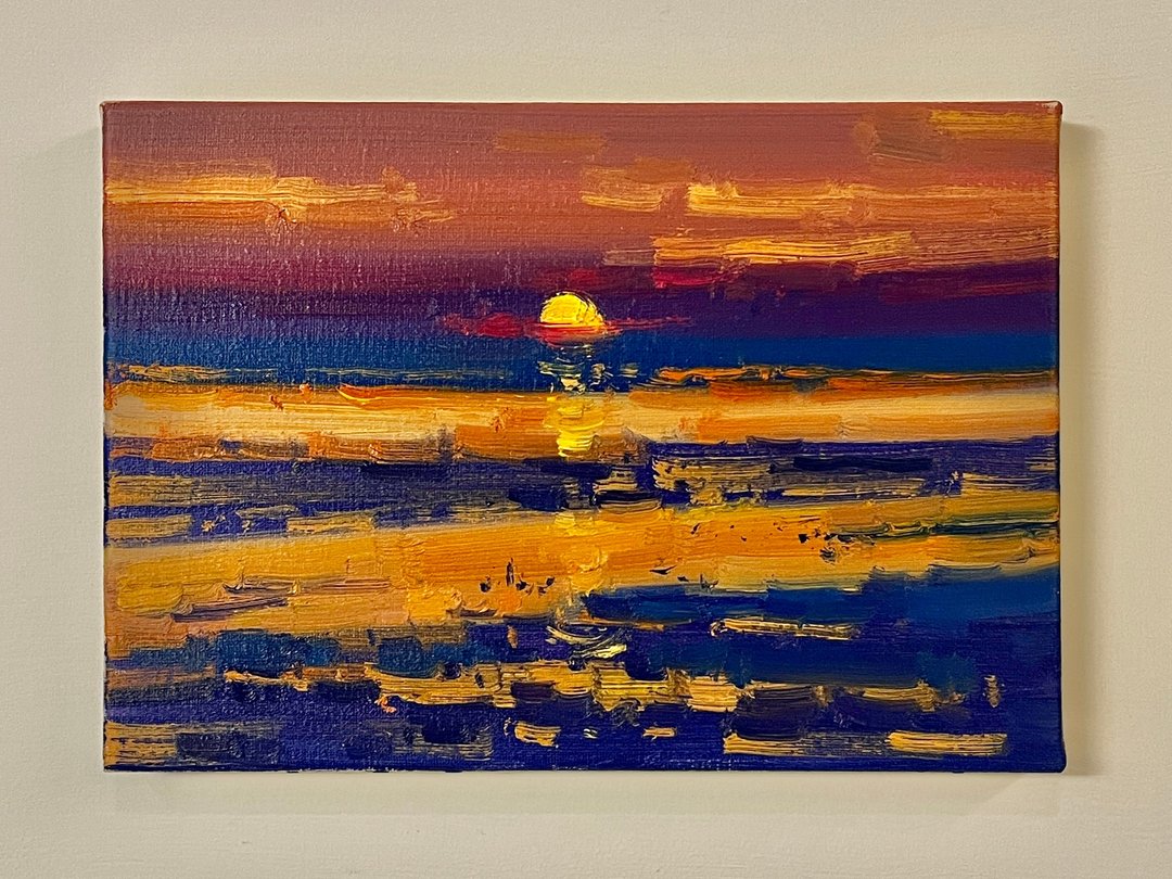 油画作品-夕 - 插画/绘画/写字 - 棉 多色
