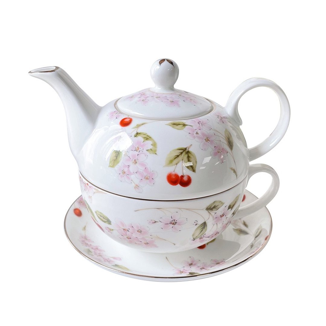英国Aynsley 樱花盛开系列 骨瓷独享杯壶组 - 茶具/茶杯 - 瓷 粉红色