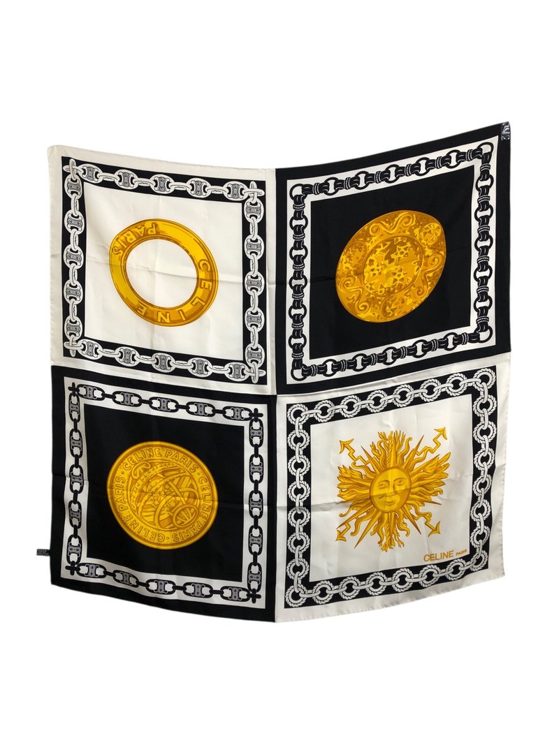 [日本直送品牌二手包] CELINE 围巾黑白旧款 3nepaj - 丝巾 - 丝．绢 黑色