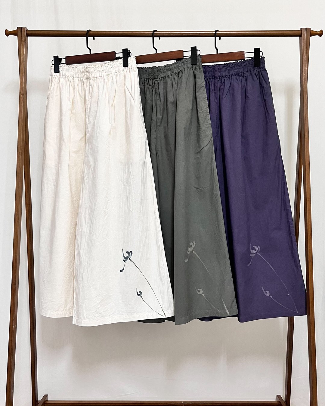 经典荷—有机棉宽裤 - 女装长裤 - 棉 多色