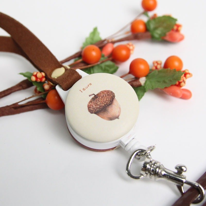 i 好戴伸缩识别证证件票卡夹-手绘风系列-H20.松鼠&松果 - 证件套/卡套 - 其他材质 