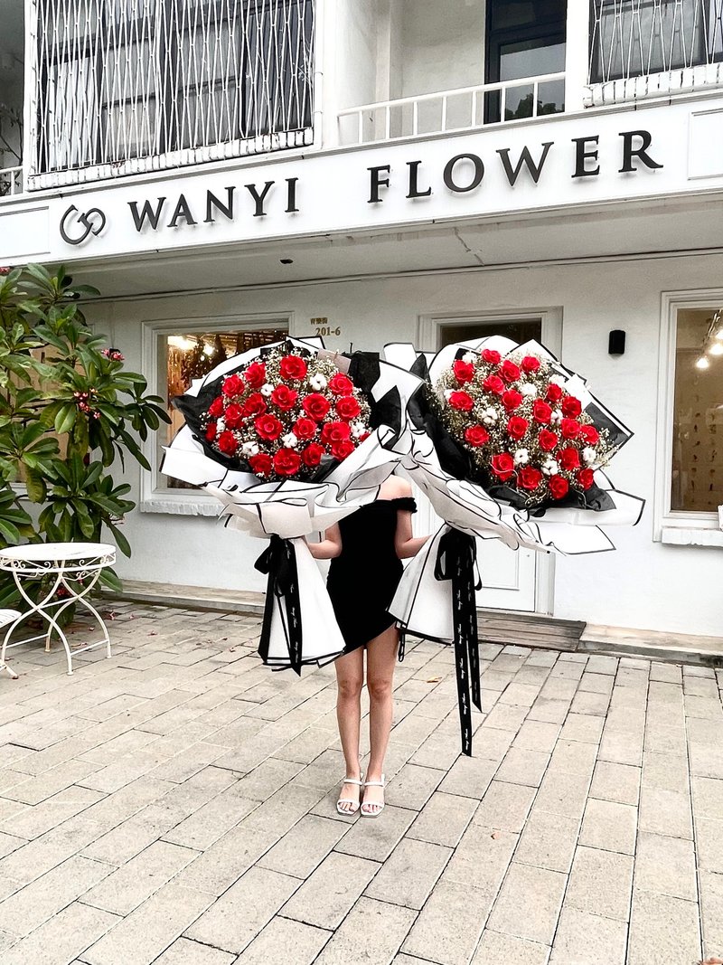法式红玫瑰大花束 干燥花 永生花 求婚 婚礼 婚纱摄影 情人节 - 干燥花/捧花 - 植物．花 红色