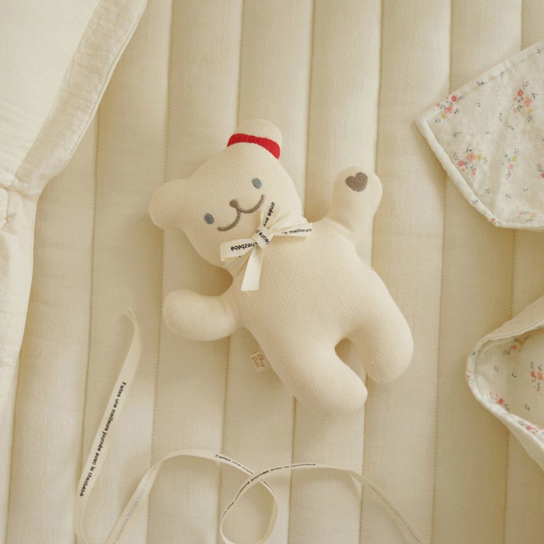 韩国Chezbebe 米白小熊安抚娃娃 婴儿 安抚娃娃 - 玩具/玩偶 - 棉 