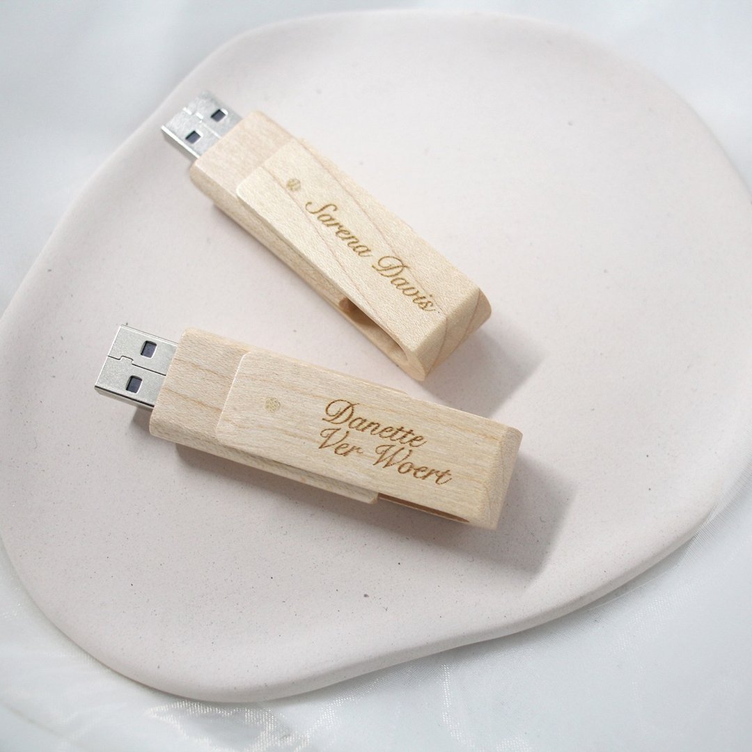 【莳设计-定制化】128G 北欧原木轻巧随身碟 USB USB3.0 - U盘 - 木头 