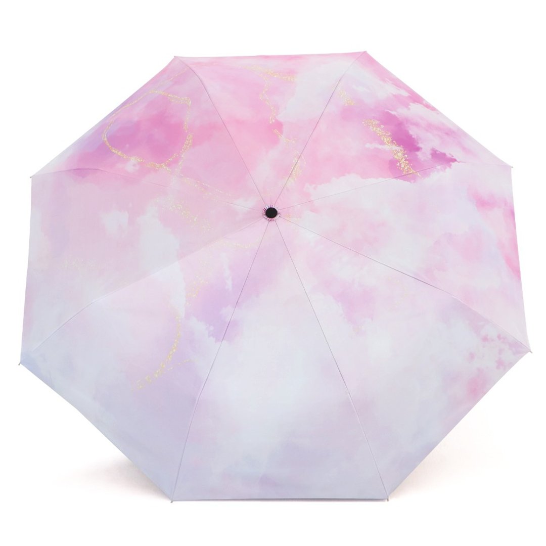 【TDN】自然光超轻易开收三折伞黑胶抗 UV 晴雨伞 (云朵粉) - 雨伞/雨衣 - 防水材质 粉红色