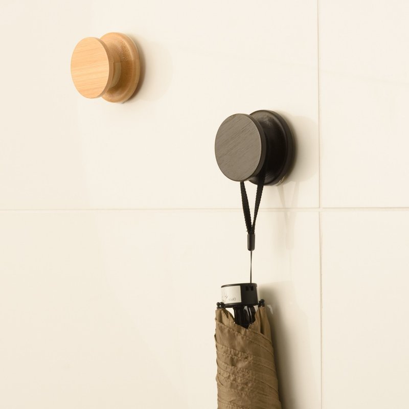 【Gudee】RAN 黏贴式挂勾 墙壁挂勾 - 衣架/挂勾 - 竹 咖啡色