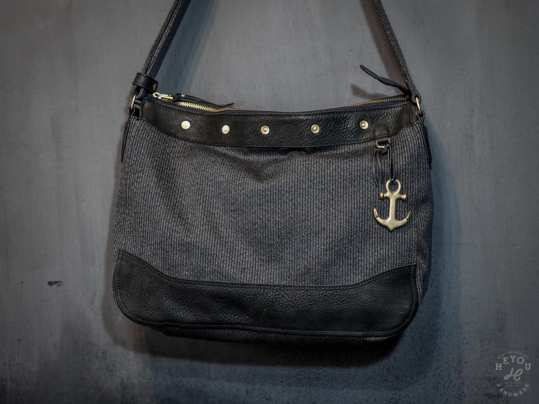 Hobo Bag-小尺寸跨肩包 Type.2 - 侧背包/斜挎包 - 真皮 黑色